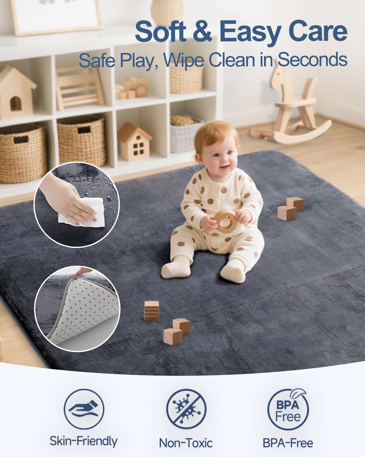 Baby Play Mat - 50x50 Green