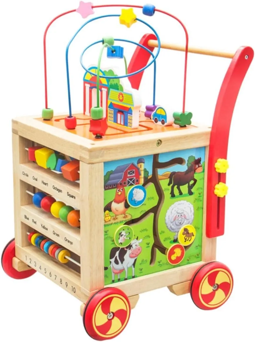 Enzo Wooden Baby Walker - 5-in-1 Activity Center