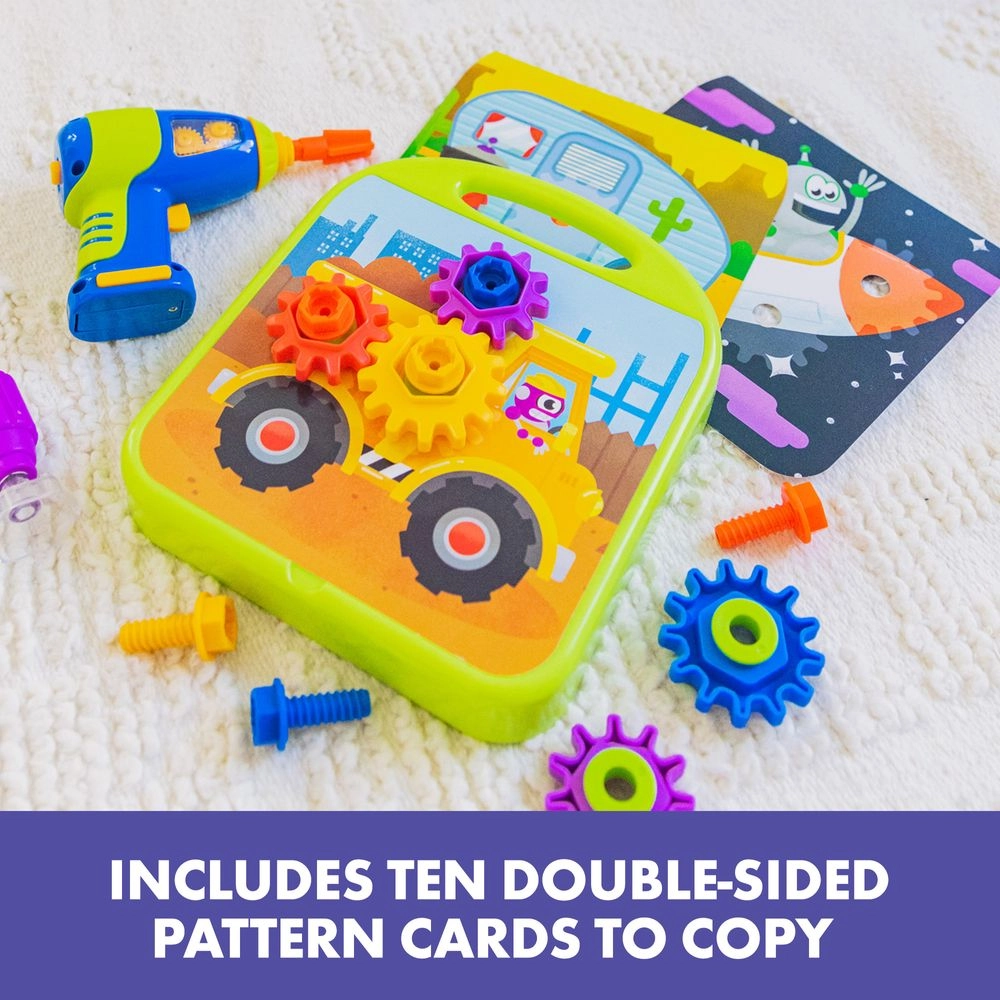 Design And Drill Gears Workshop - Suitable for 3 years & above 56 Pcs