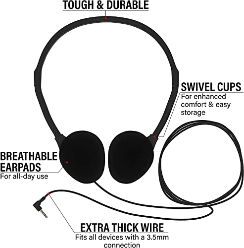 Bulk Classroom Student Headphones Wired Headphone 20 Pack