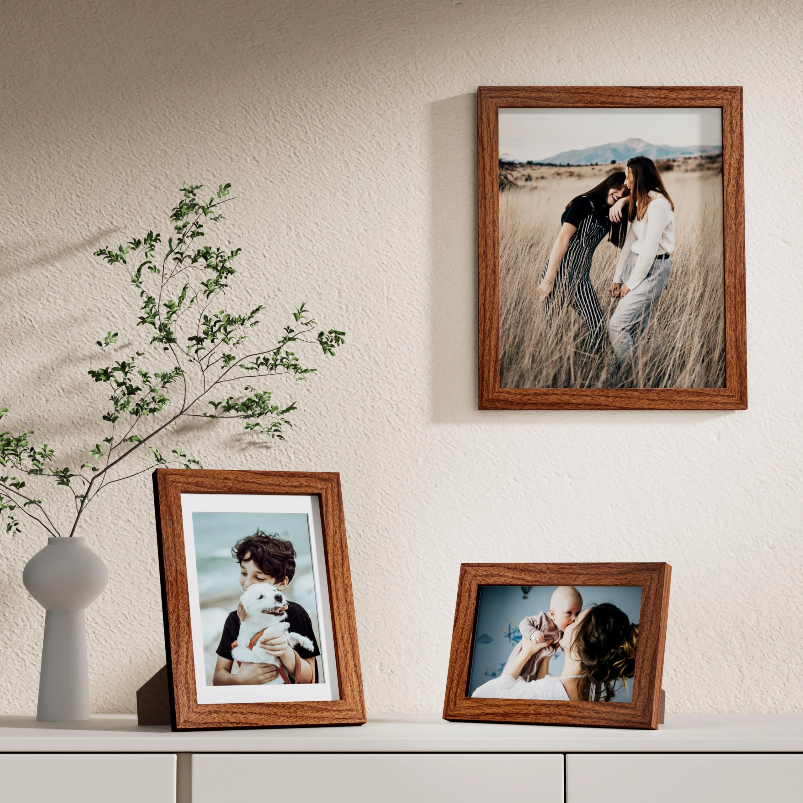 Picture Frames Set - 10 Pack Rustic Grey