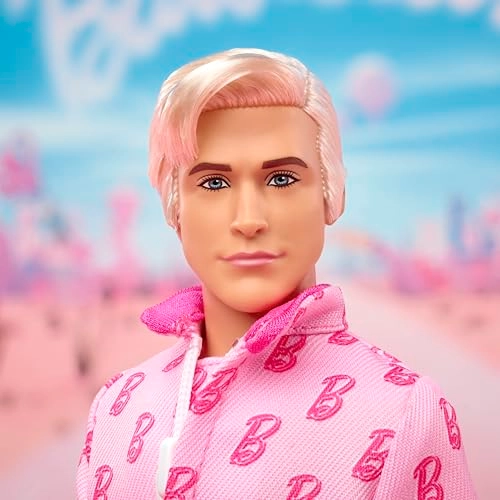 Ken Doll - Platinum Blonde Hair Pink Jumpsuit