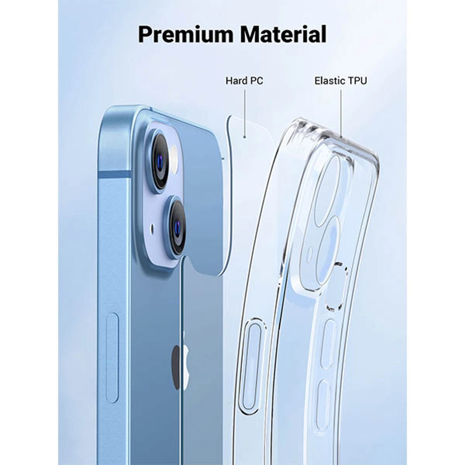 Magnetic Clear Case Back Case for iPhone 14 Plus