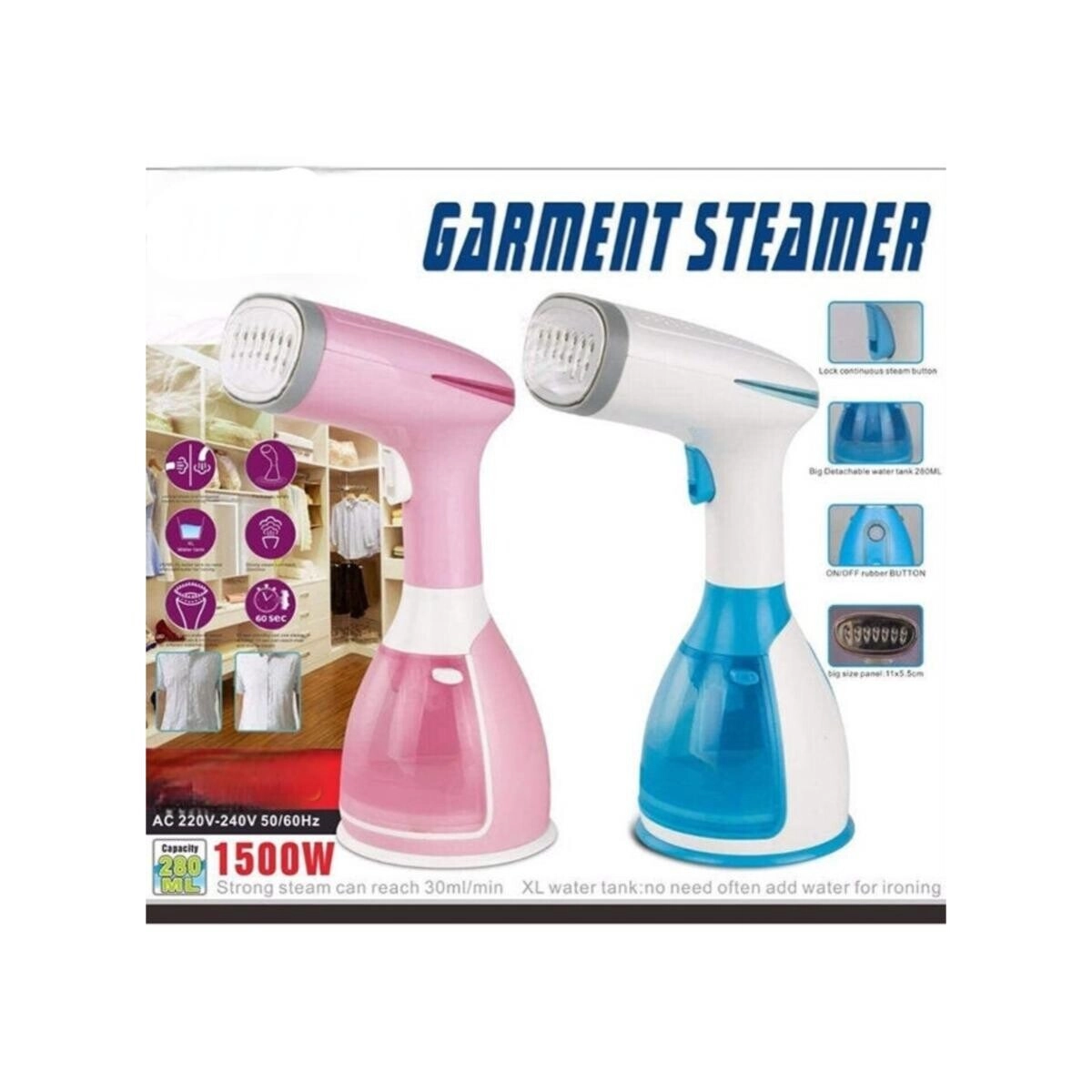 Garment Steamer - 1500W Portable Handheld Overheat Protection