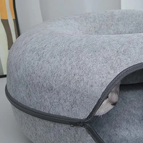 Cat Tunnel Bed - Detachable Round Felt