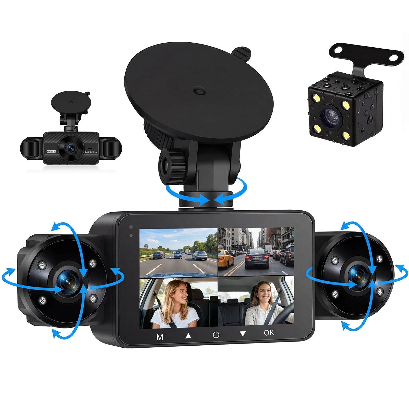 Zomolither 4 Channel Dash Cam - 1080P+720P+720P+480P