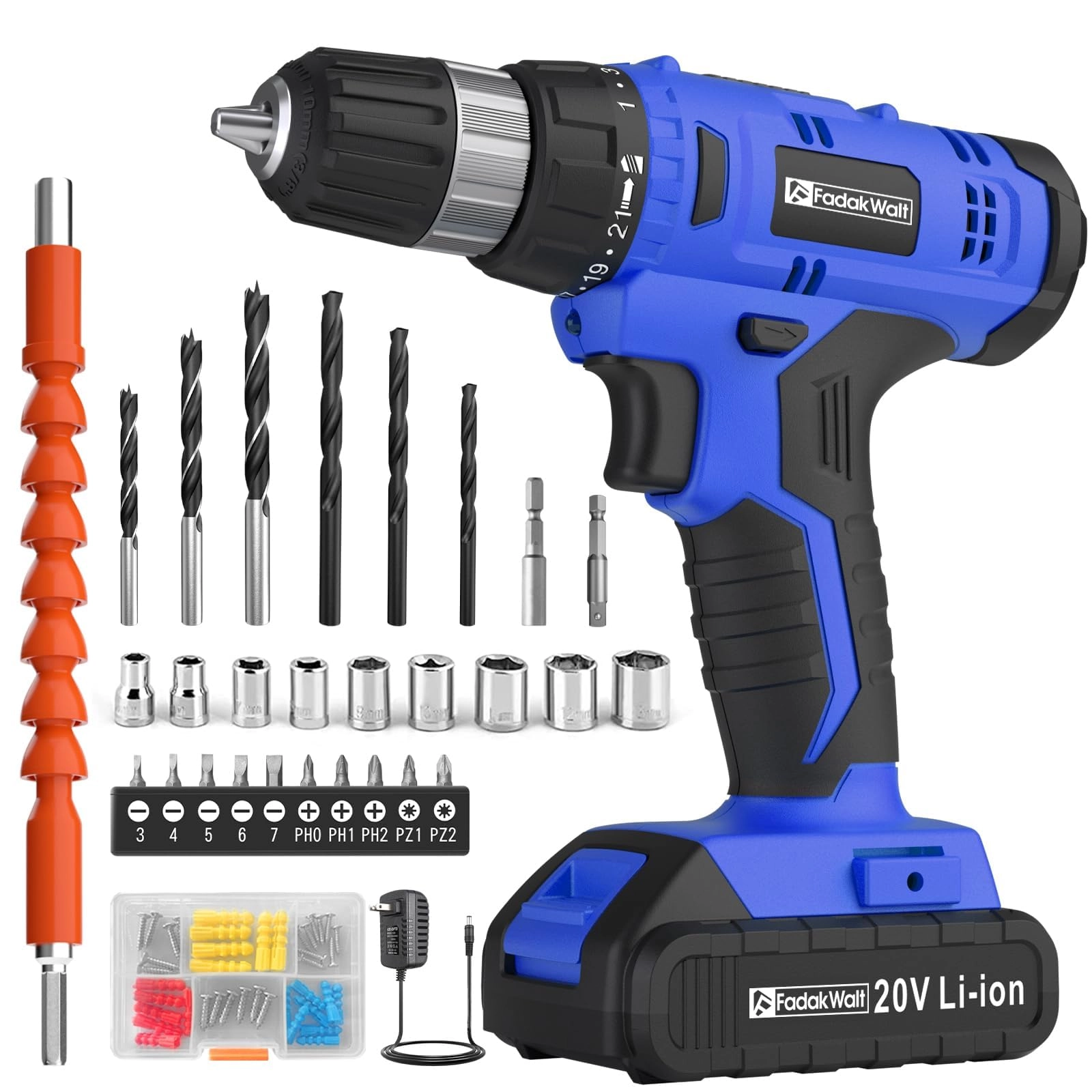 Cordless Drill Set - 2 Amp Hours 20 Volts