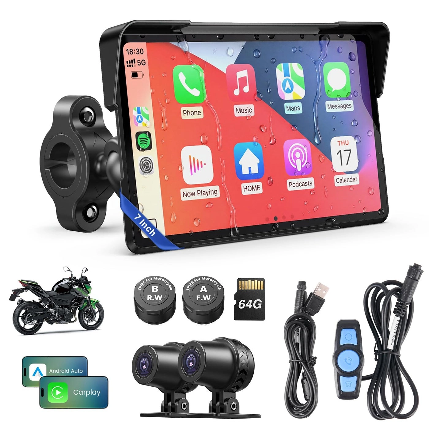 Motorcycle CarPlay Screen - 4K