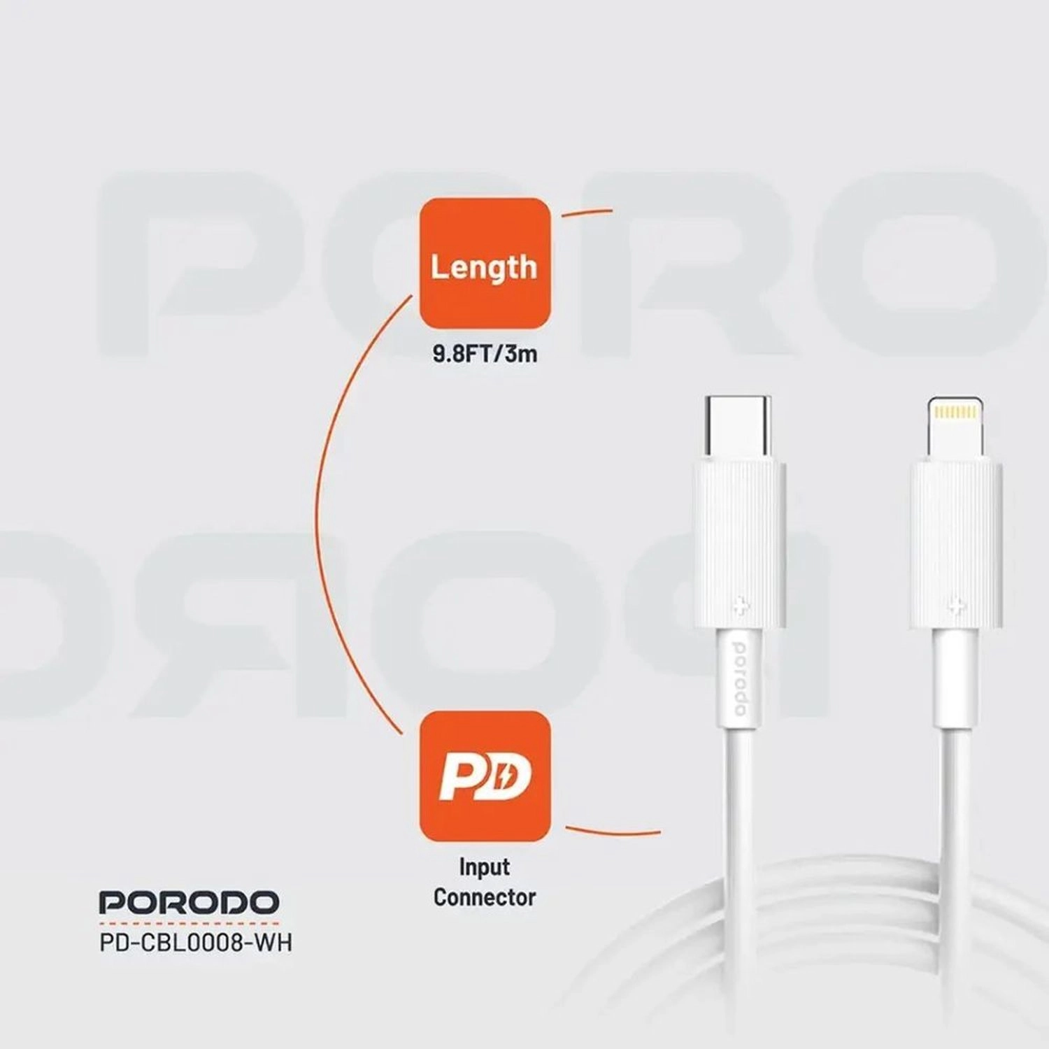 Type-C To Lightning Braided Cable Type-C to Lightning PD 30W Fast Charging 3m