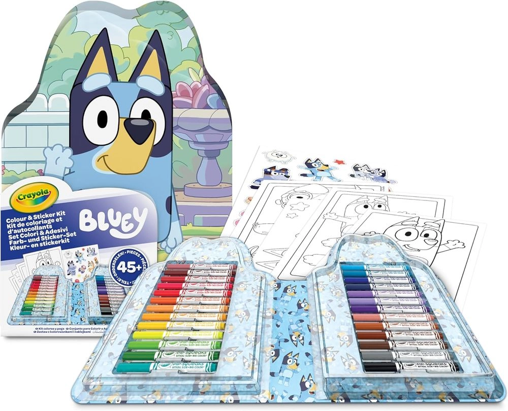 Crayola Bluey Colours & Stickers Case Set - 45+ Pcs