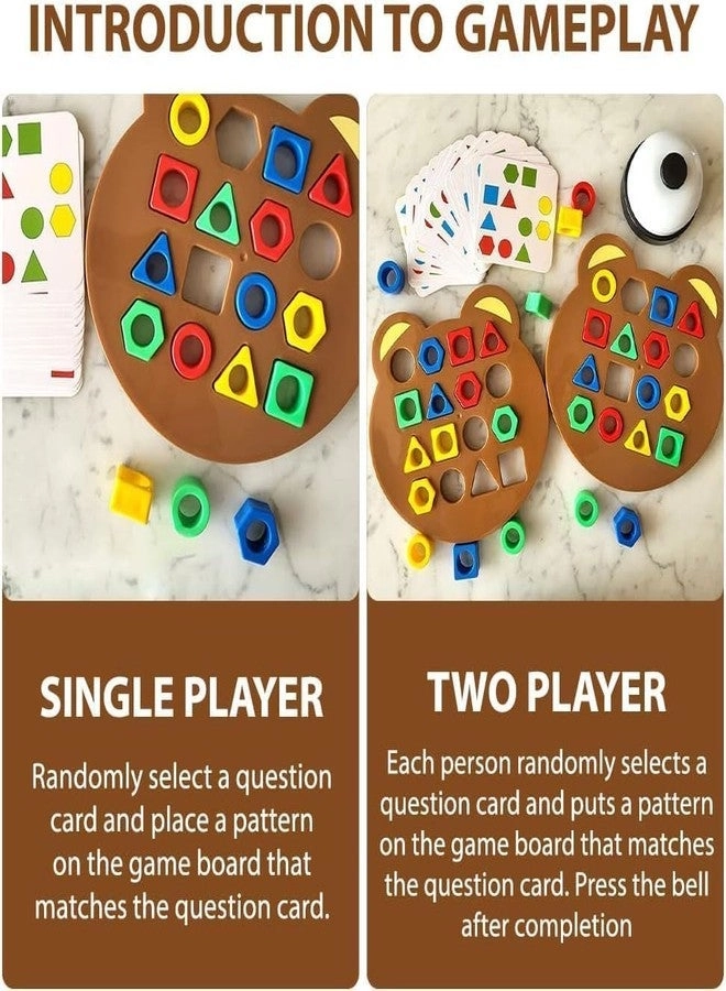 Geometric Shape and Color Matching Puzzle Board Game with Bell - 3+ Years