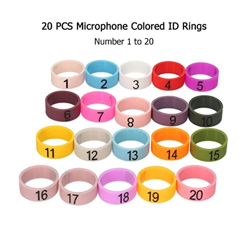 Microphone ID Rings Wired Microphone 20 PCS Multicolor Soft Silicone