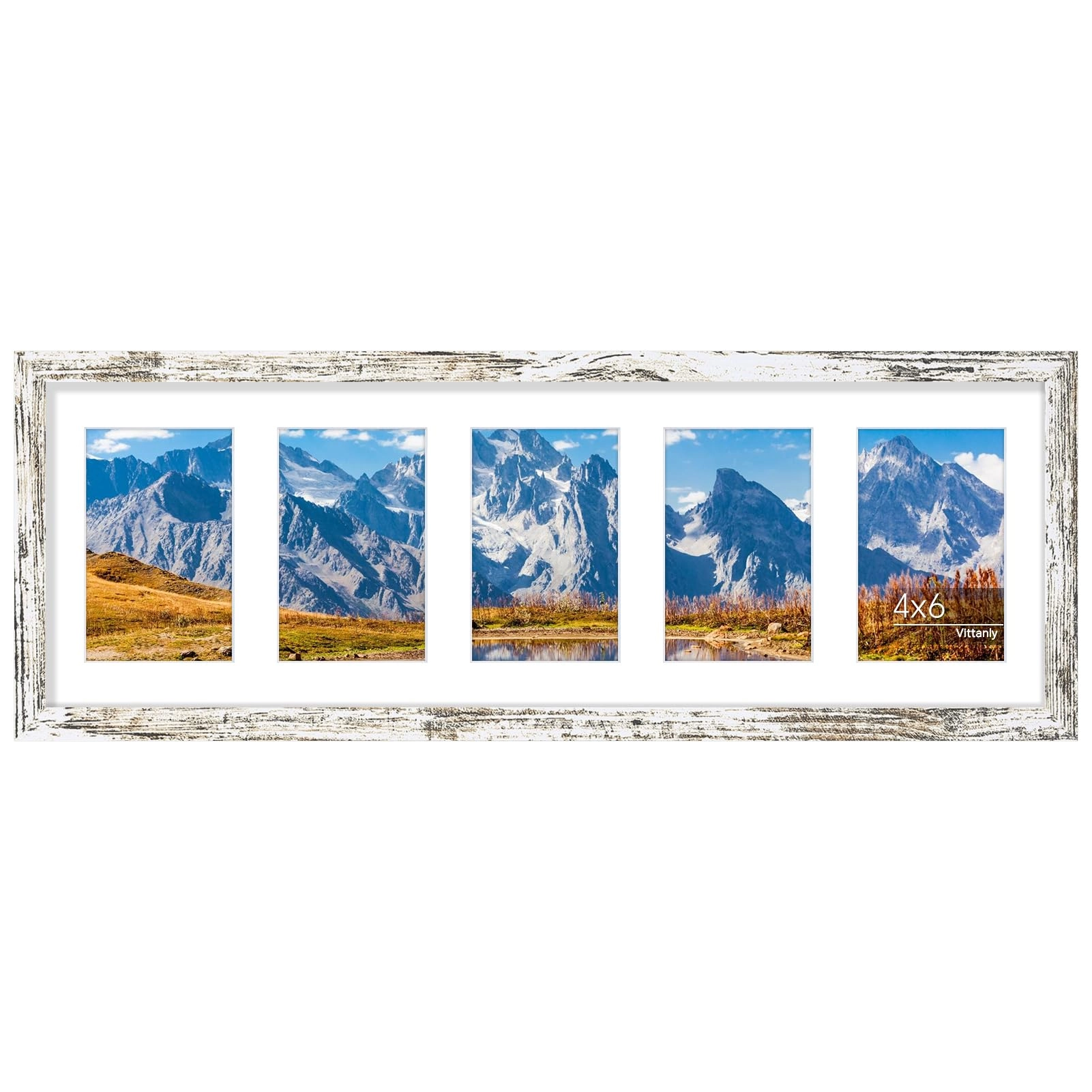 vittanly 8x24 Collage Picture Frame - 4x6 5pcs