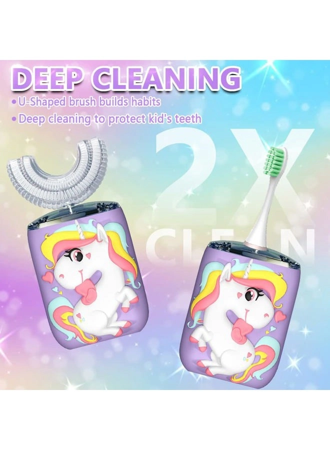 Kids Toothbrush - U-Shaped Ultrasonic 2 Brush Heads