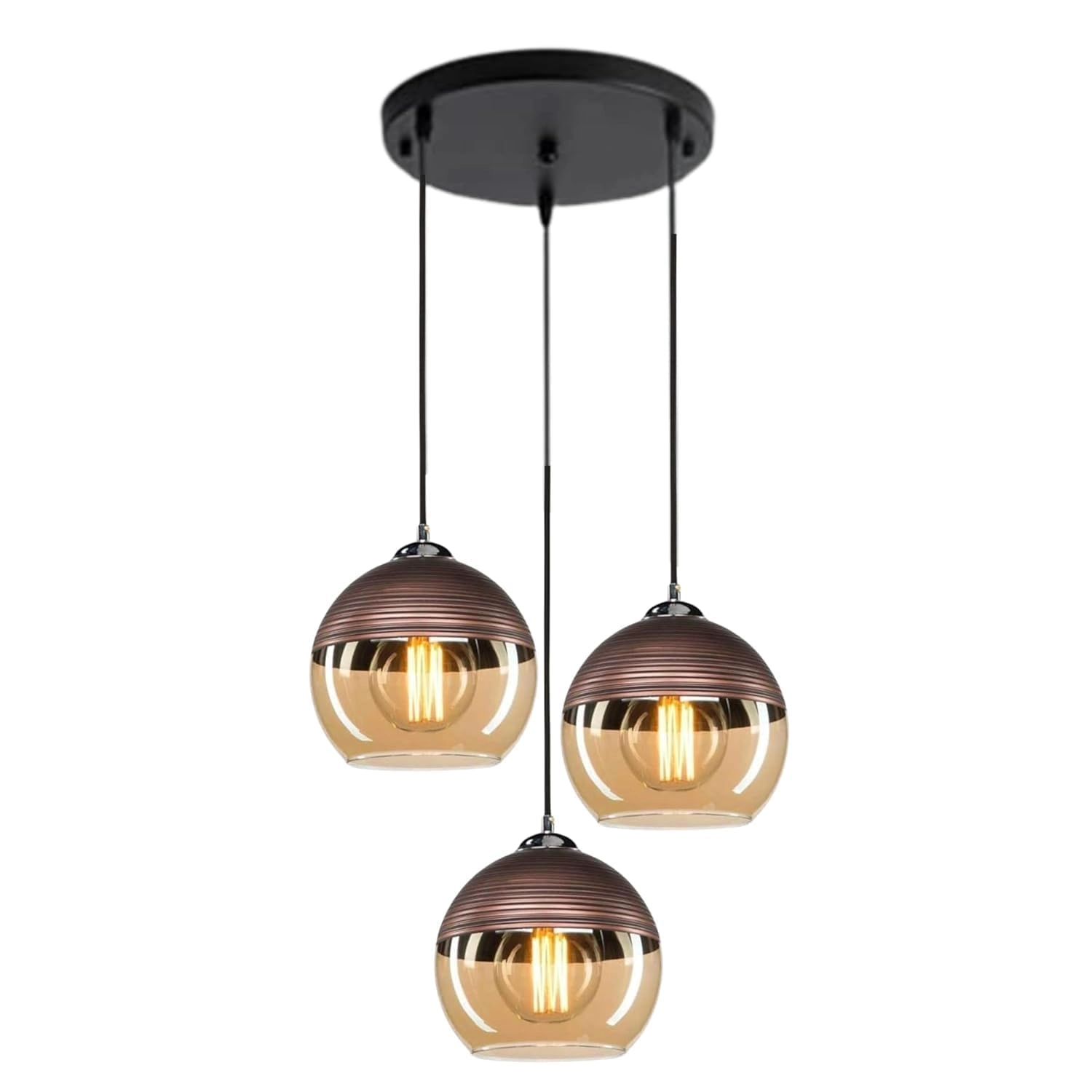 Floriya Hanging Luster Light - Pendant Black and Brown