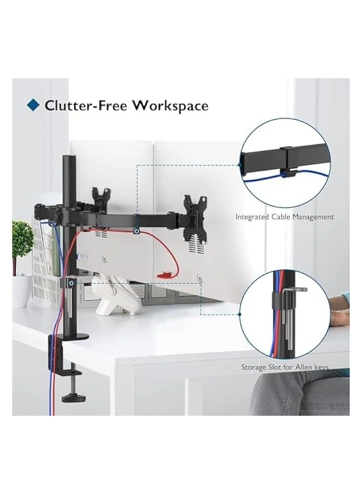 Dual LCD Monitor Desk Mount Stand - 2 27in