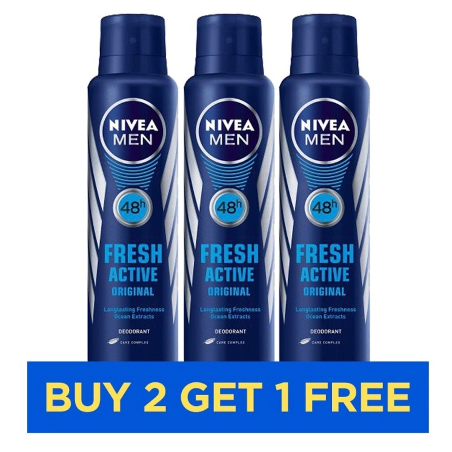 Fresh Active Deo Spray Antiperspirant - 3x150ml Men