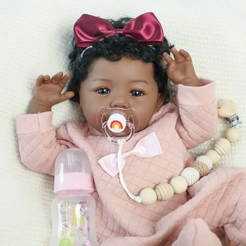 Reborn Baby Doll - 18 Inch African American Ages 3+ Gift Set