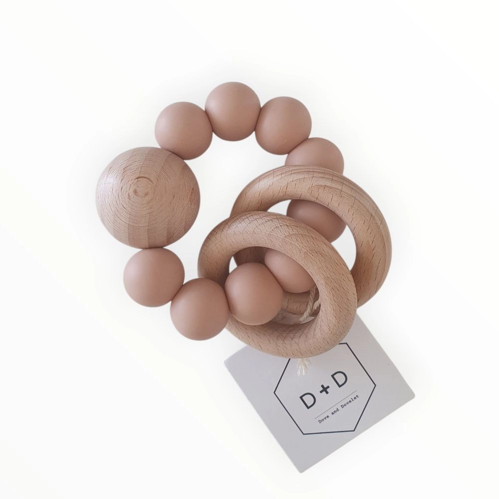 Teething Rattle - Eco Wood Silicone
