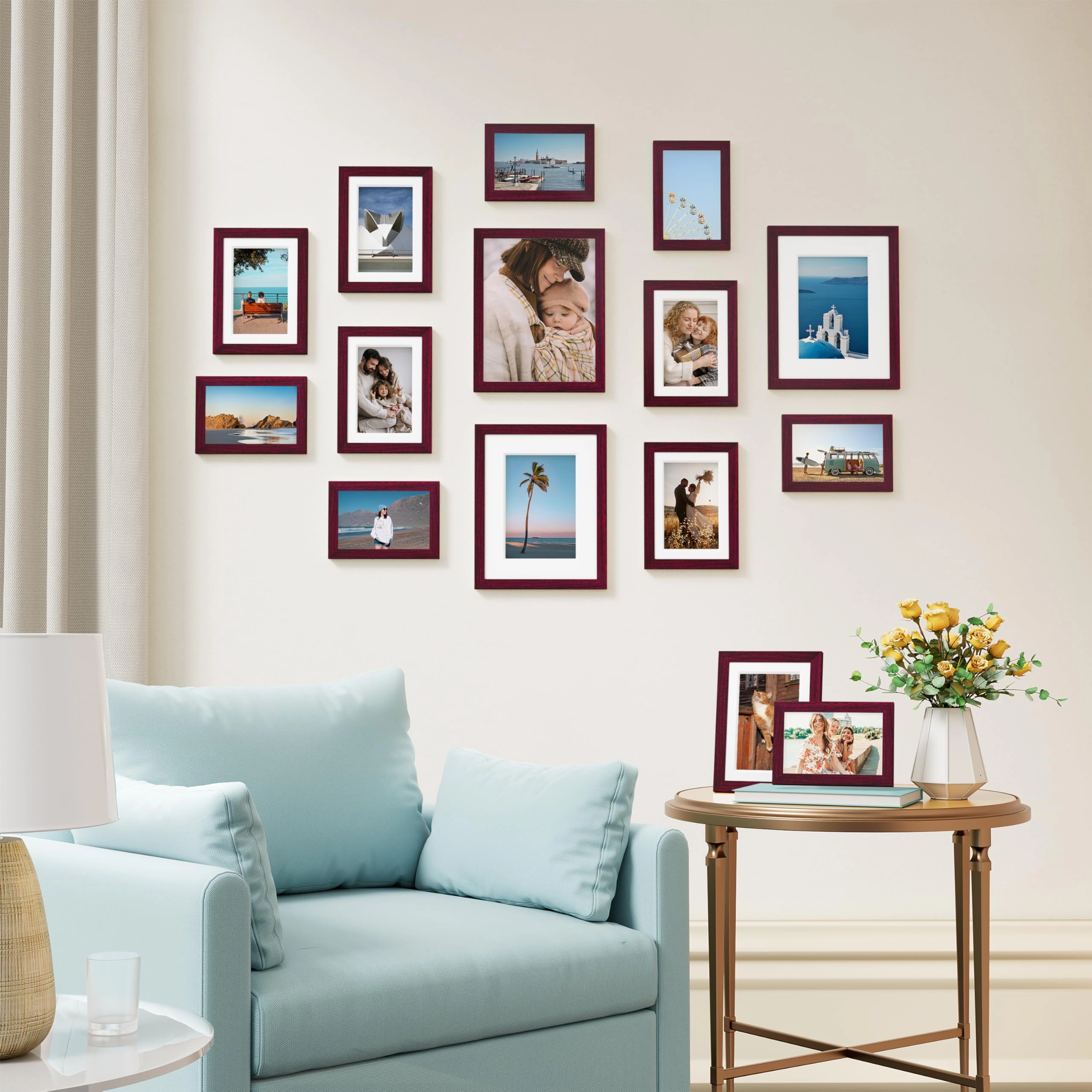 Picture Frames Set - 10 Pack Rustic Grey