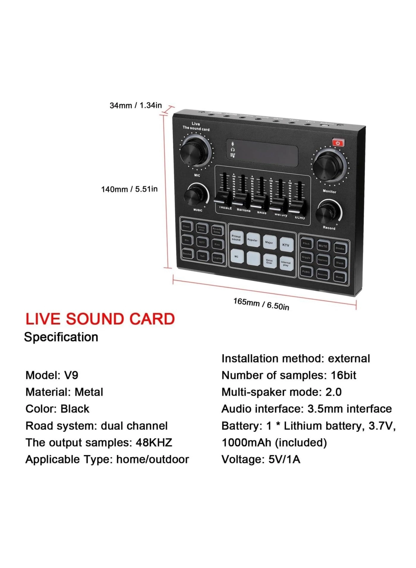 Live V9 + BM800 Wired Microphone Kit