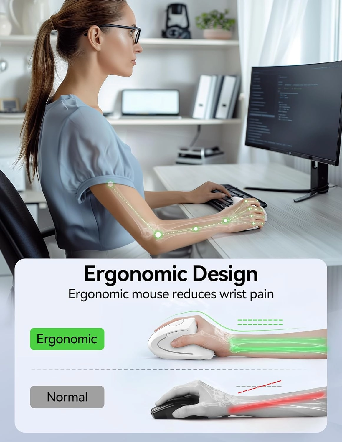 Ergonomic Vertical Mouse - Wireless