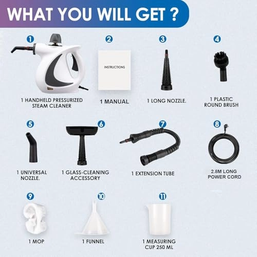 Handheld Pressurized Steam Cleaner - 350 Milliliters