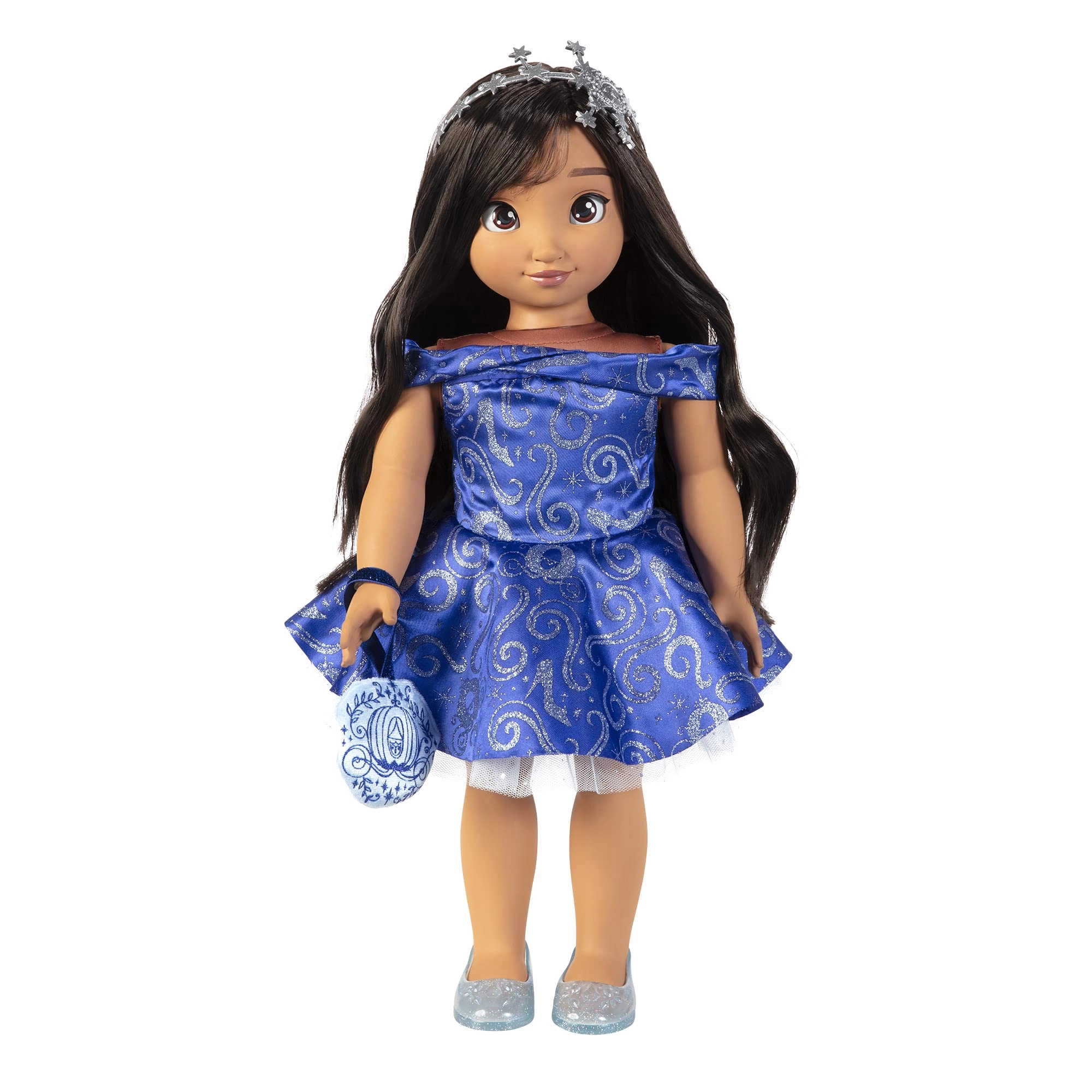 JAKKS Pacific Cinderella Doll - 18-inch Brunette Sparkly Blue Dress