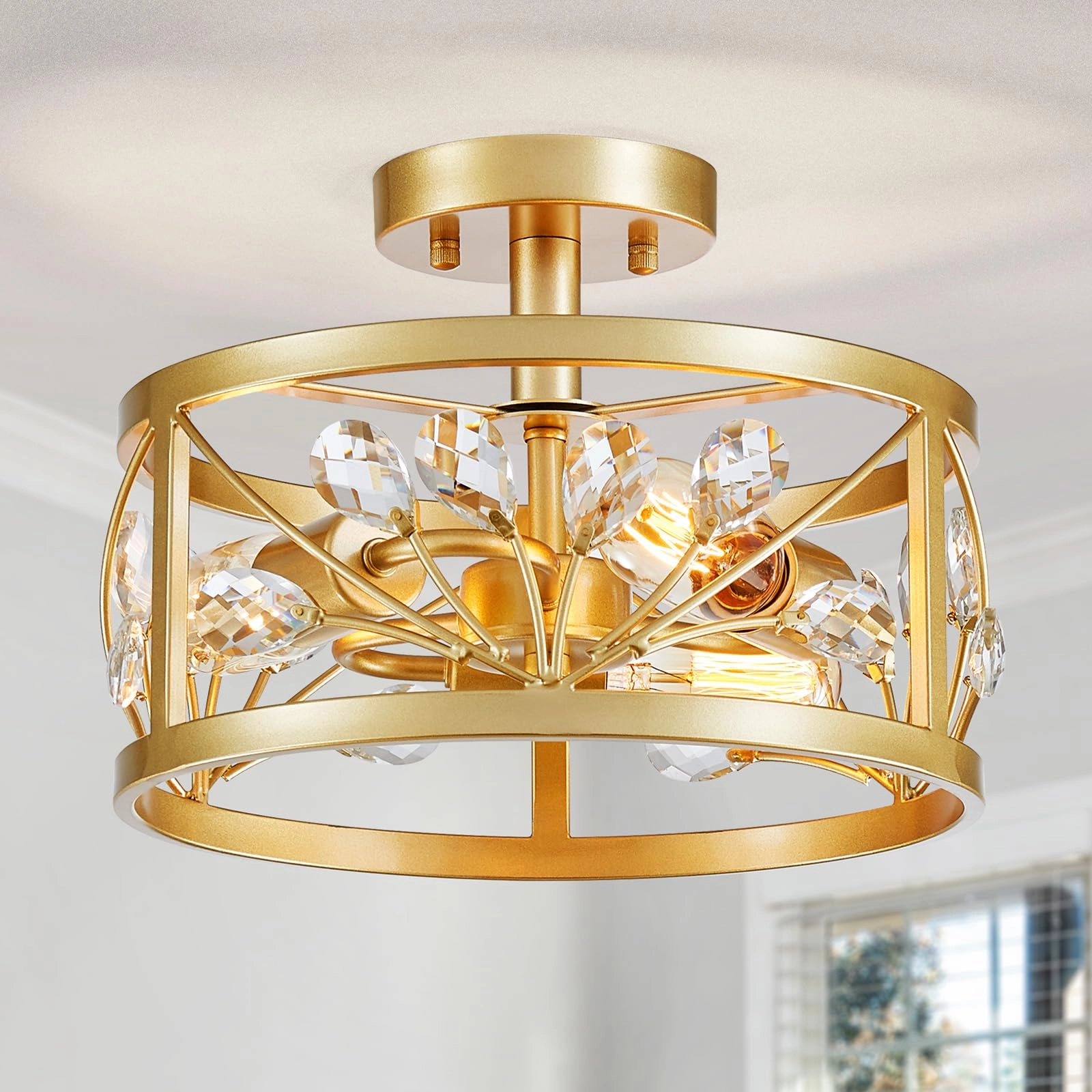 WUZUPS Crystal Leaf Chandelier