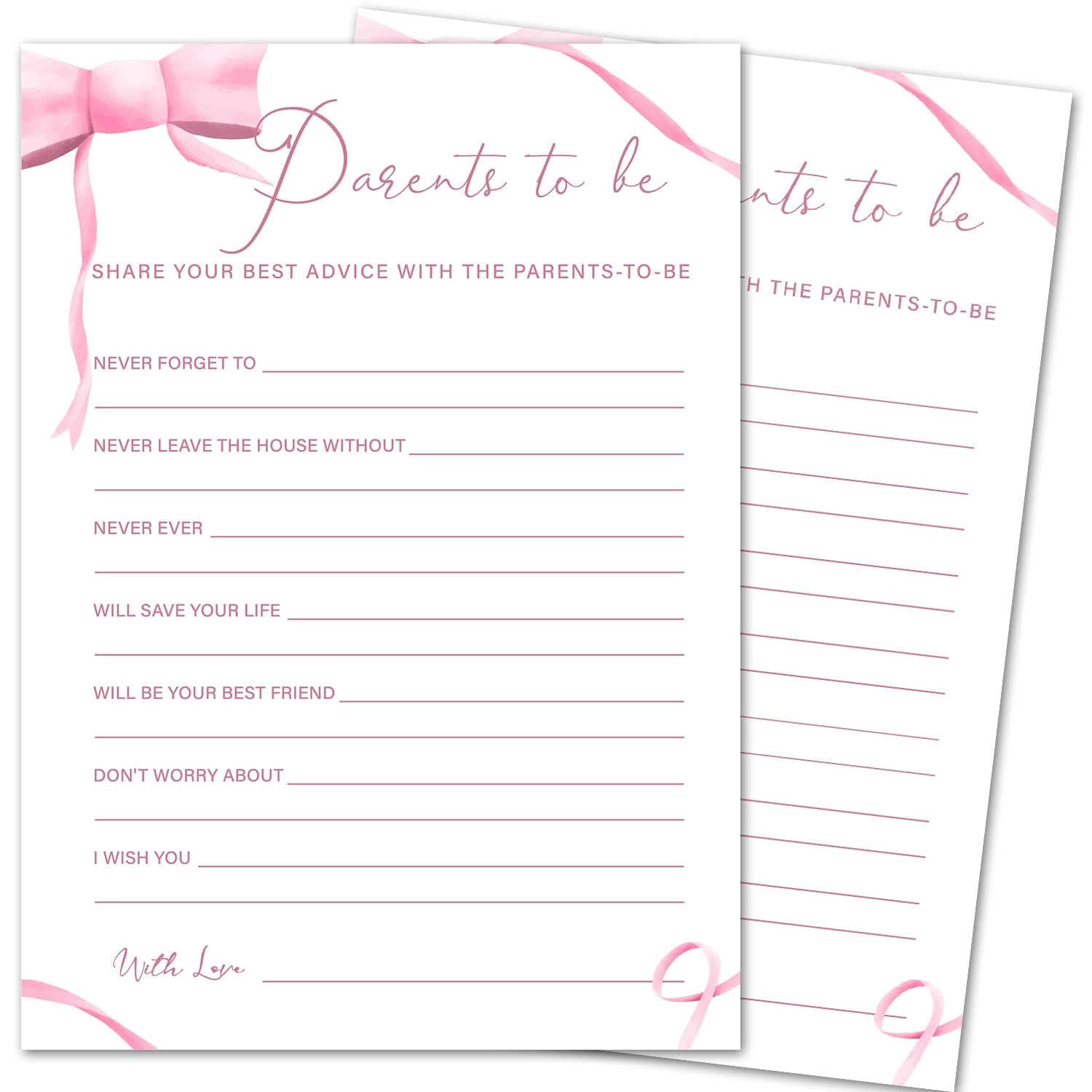 Baby Shower Games Cards - Adult 30 game cards