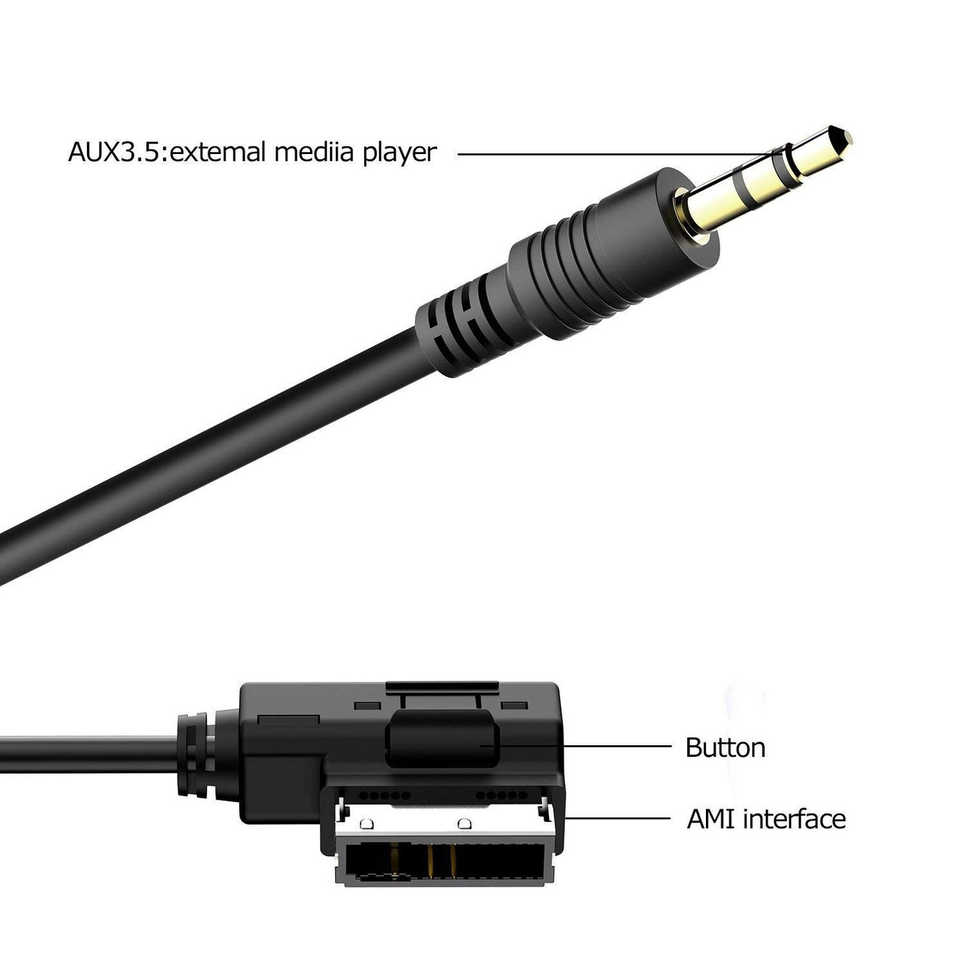 AMI MMI MDI to 3.5mm Jack Music Interface Aux Cable