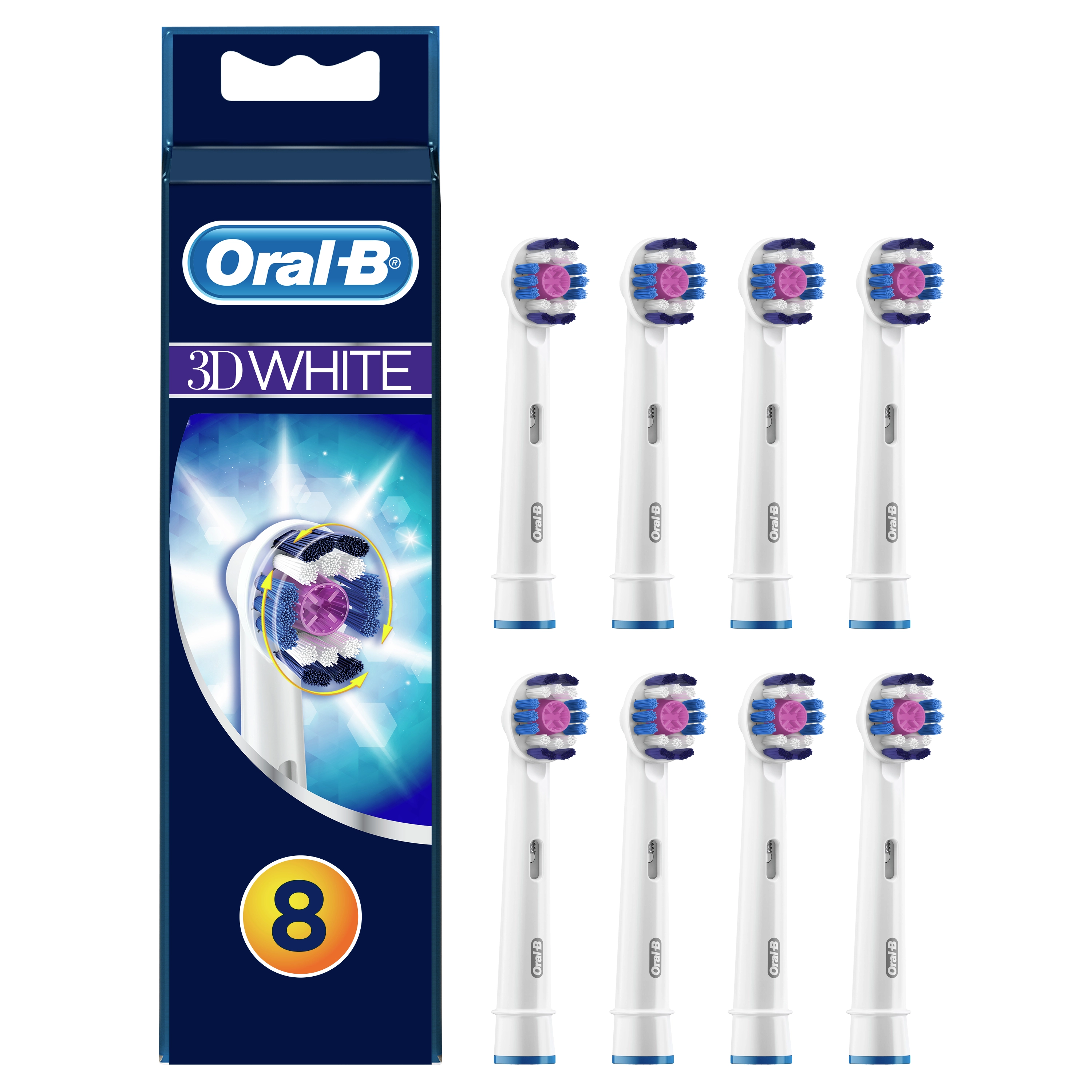 Precision Clean - Pack of 8 Toothbrush Heads White
