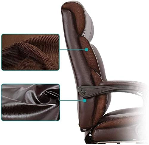 Desk Chair - PU Leather Brown High Back