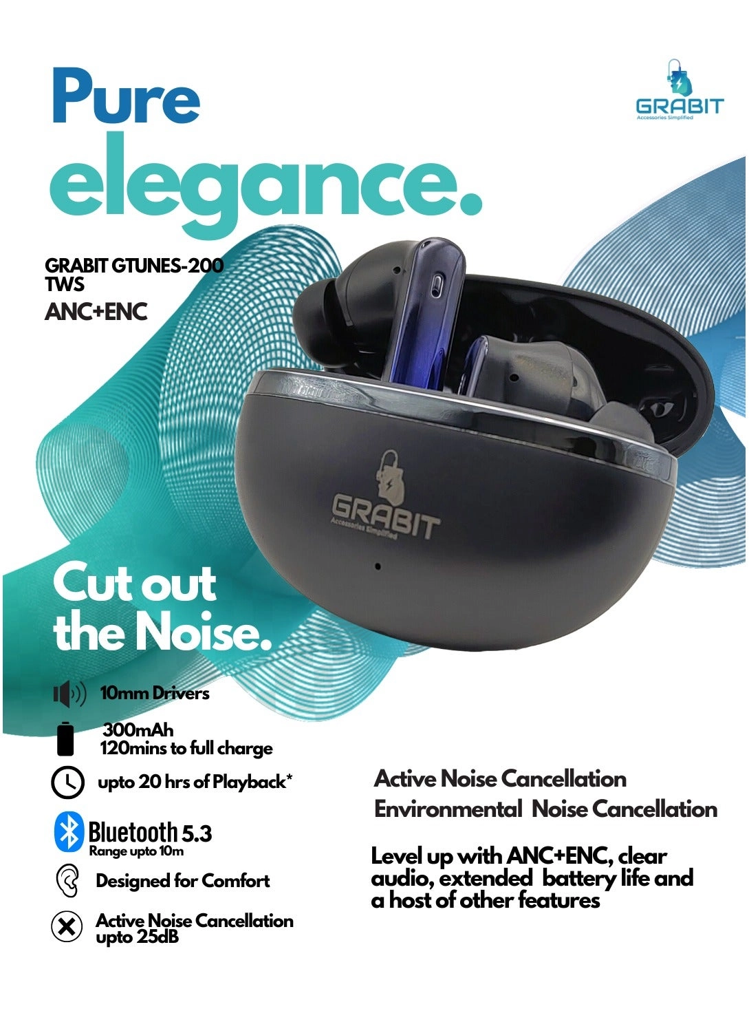 GTUNES-200B Wireless Earbud