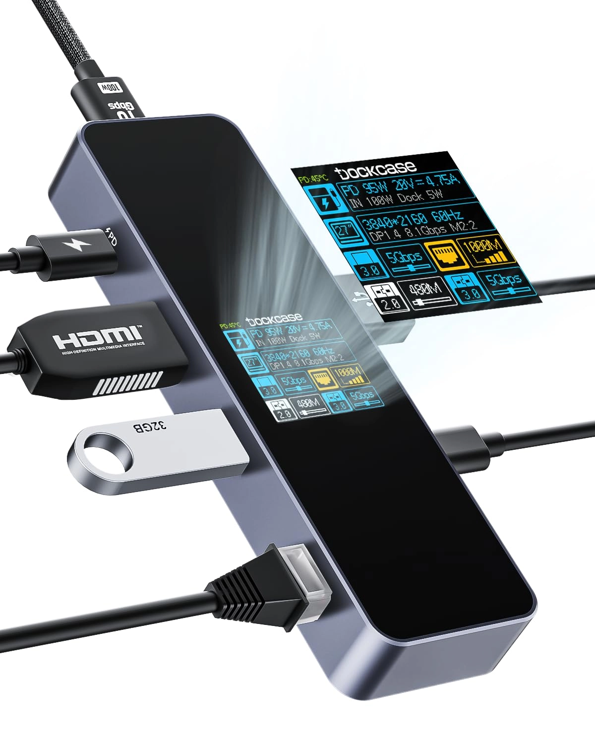 DockCase Visual Smart USB C Hub