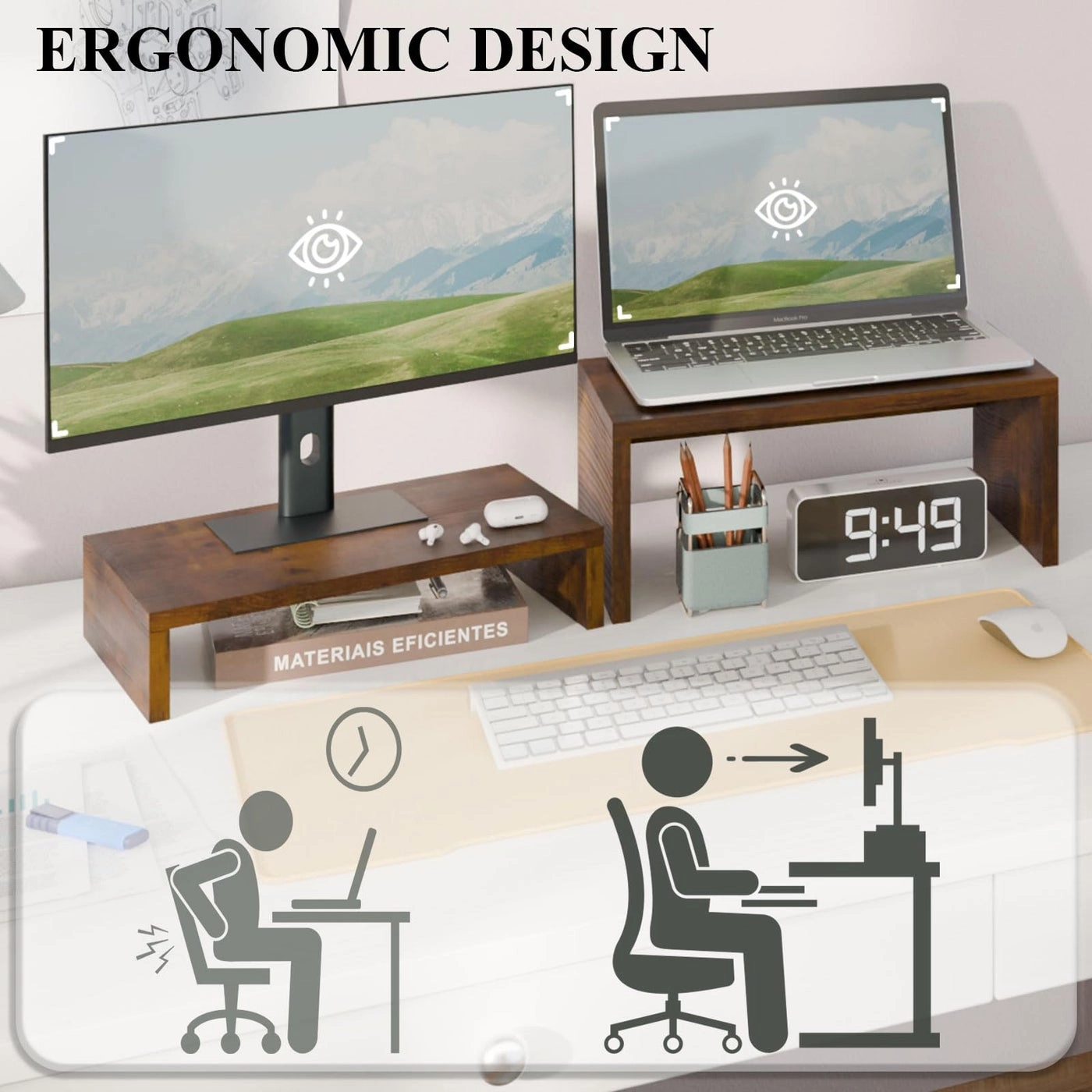 Adjustable Monitor Stand Riser Pack