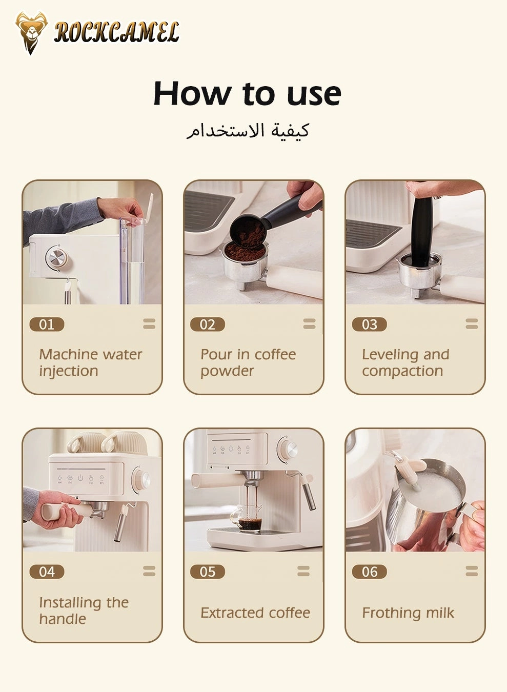 NCT Espresso Machine - 20 Bar 850W 360° Steam Wand