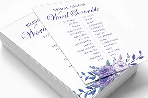 Wedding Word Scramble Bridal Shower Game Cards - 50 piece(s)