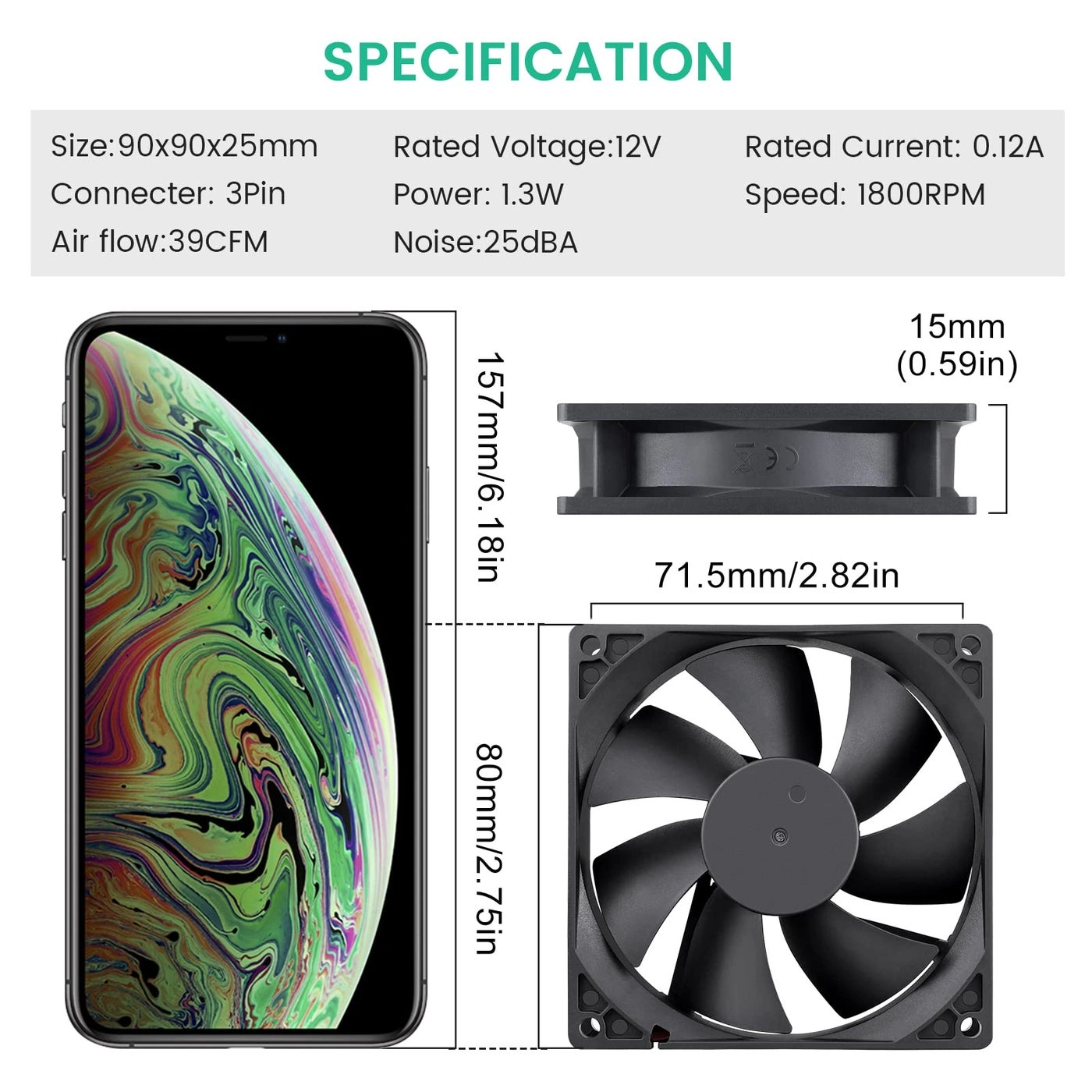 Brushless Exhaust Fan - 2 PCS 92mm