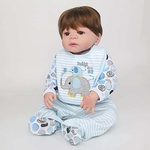 Reborn Baby Doll - 22 Inch Vinyl Brown Eyes