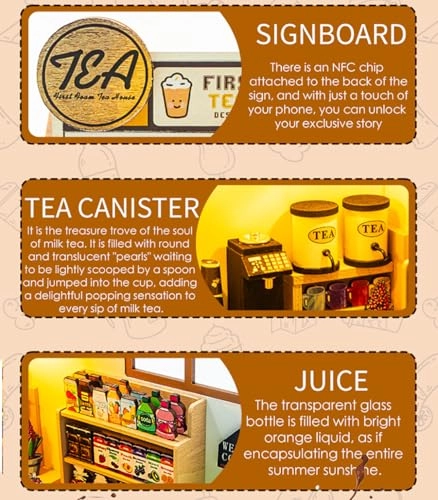 Miniature Wooden Dollhouse Building Kit - 3D Mini Coffee House