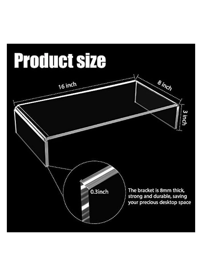 Acrylic Monitor Stand - 2 Pcs 16 x 8 x 3 Inch