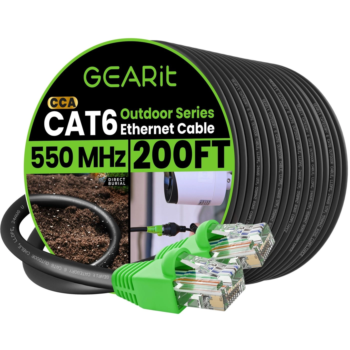 GEARit RJ45 Cat-6 Ethernet Patch Cable - 200 Foot (60.9 Meters)