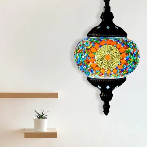 Moroccan Turkish Mosaic Pendant Ceiling Lamp - E27 13cm 80cm