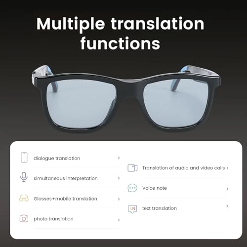 AI Translation Smart Glasses - 144 Language Dual HD Microphones