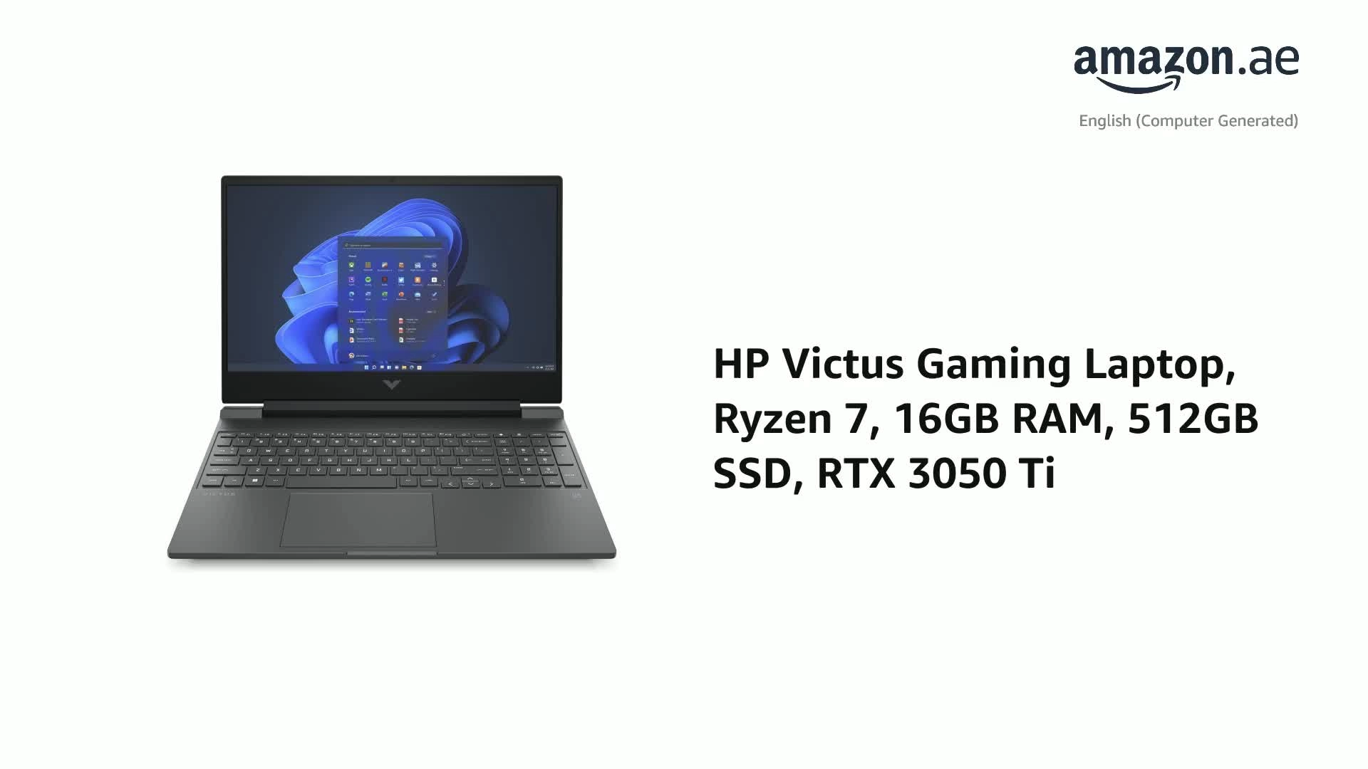 Victus 15-fb0028nr - 15.6'' Ryzen 7 5800H 16GB DDR4 512GB SSD