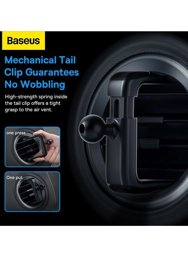 Car Phone Mount - Grey Round Air Vent Automatic Locking