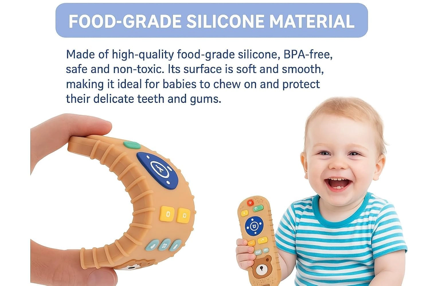 2 in 1 Teether - Beech Wood, Silicone