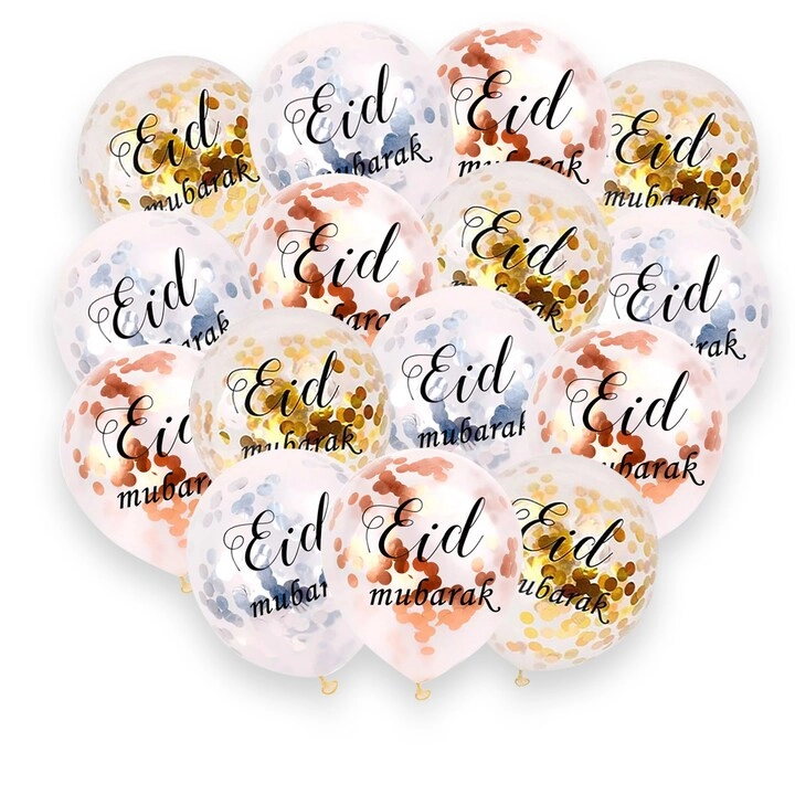 ESSEN Eid Mubarak Confetti Balloons - 15 Pcs Eid