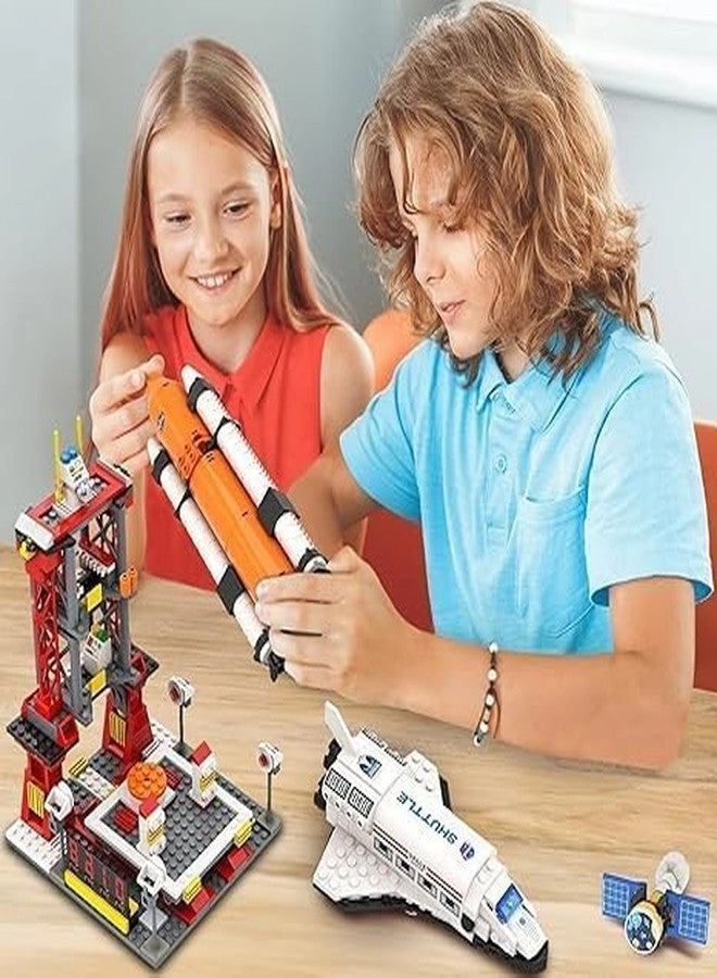 Space Shuttle Toys Building Sets - STEM Space Transport Rocket&Airplane Launcher